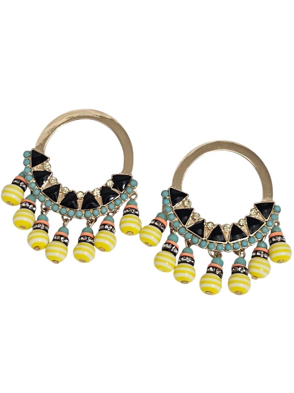 Colorful Womens Tribal Boho Beaded Stud Earrings